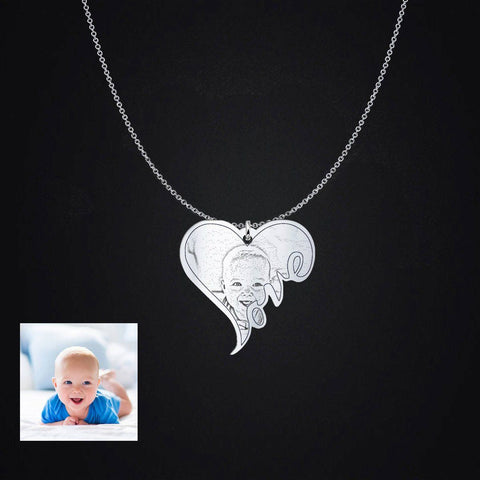 Image of Baby Photo Pendant pendant Beeoux Sterling Silver 1in No