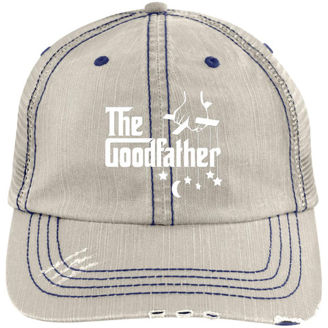 Image of the-goodfather-ondark 6990 Distressed Unstructured Trucker Cap