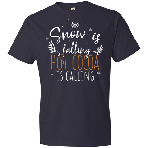 Image of Snow Is Falling Hot Cocoa Is Calling 990B Anvil Youth Lightweight T-Shirt 4.5 oz