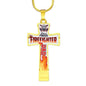 Proud Firefighter Dad Cross. Jewelry ShineOn Fulfillment