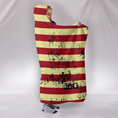 Image of American Flag Hoodie Blanket giftsaw
