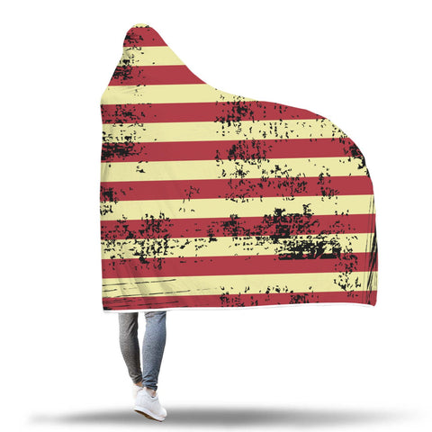 Custom Designed Hooded Blanket - USA Flag Hooded Blanket wc-fulfillment 