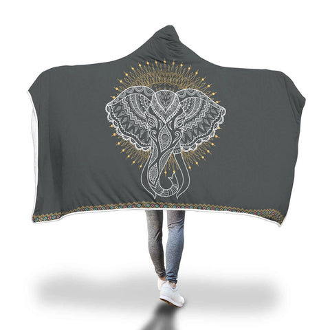 Image of Custom designed Mandala Elephant Hooded Blanket. Hooded Blanket wc-fulfillment 