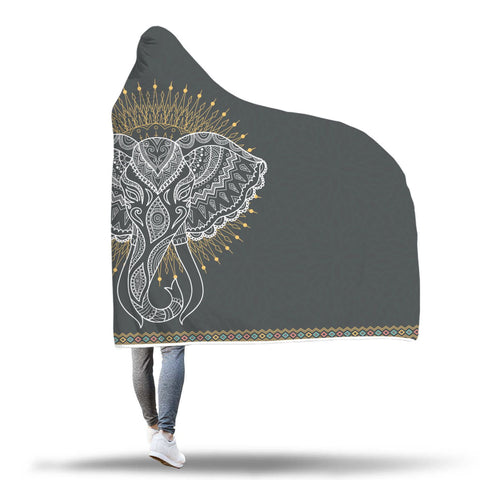 Image of Custom designed Mandala Elephant Hooded Blanket. Hooded Blanket wc-fulfillment 