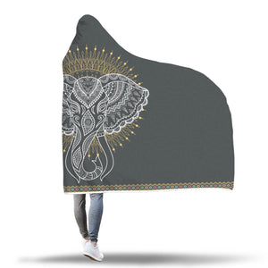 Custom designed Mandala Elephant Hooded Blanket. Hooded Blanket wc-fulfillment 