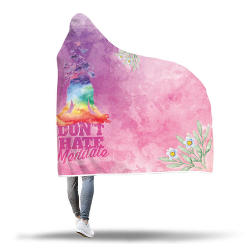 Image of Custom Designed "Meditate" Hooded Blanket. Hooded Blanket wc-fulfillment 