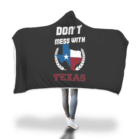 Image of Custom Designed "Don't mess with Texas" Hooded Blanket. Hooded Blanket wc-fulfillment 