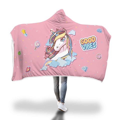 Image of Custom Designed "Unicorn" Hooded Blanket. Hooded Blanket wc-fulfillment 
