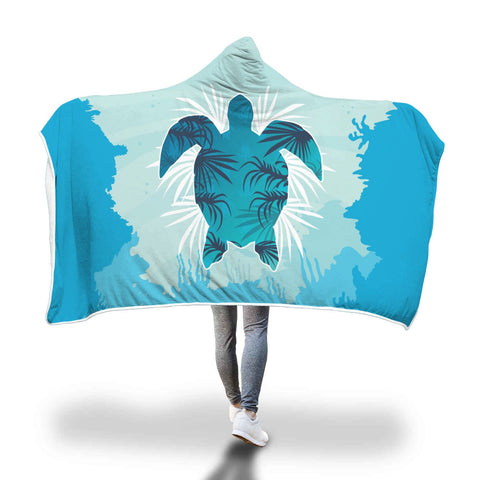 Image of Custom Designed "Sea Turtle" Hooded Blanket. Hooded Blanket wc-fulfillment 