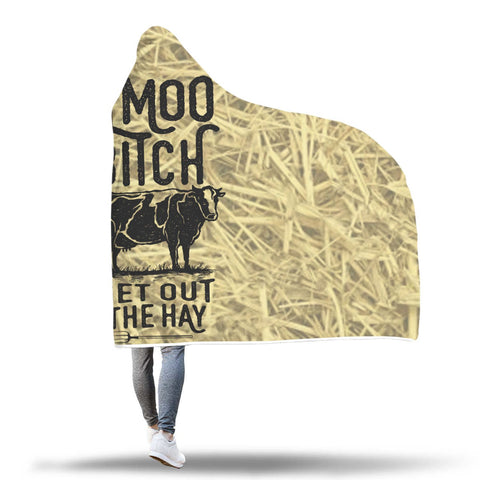 Image of Custom Designed "Moo Bitch" Hooded Blanket. Hooded Blanket wc-fulfillment 