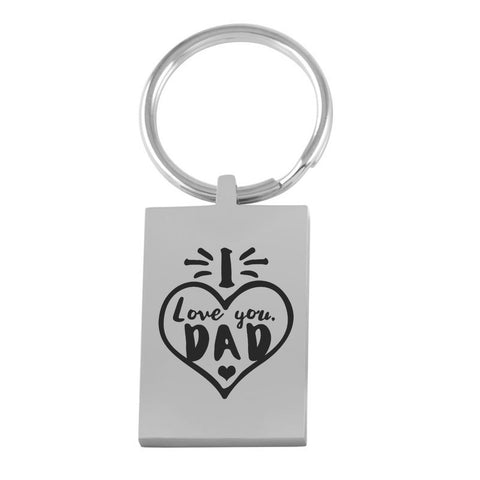 Image of I Love You Dad keychain Beeoux Stainless Steel 