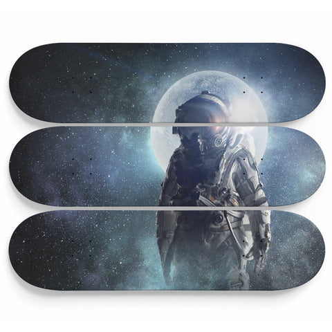 Image of Custom Designed 3 Board Skate Art - Astronaut 3 Skateboard Wall Art wc-fulfillment 