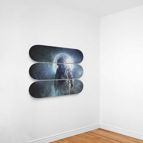Custom Designed 3 Board Skate Art - Astronaut 3 Skateboard Wall Art wc-fulfillment 