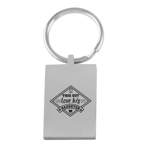 Image of This Guy Love His Daughter keychain Beeoux Stainless Steel 