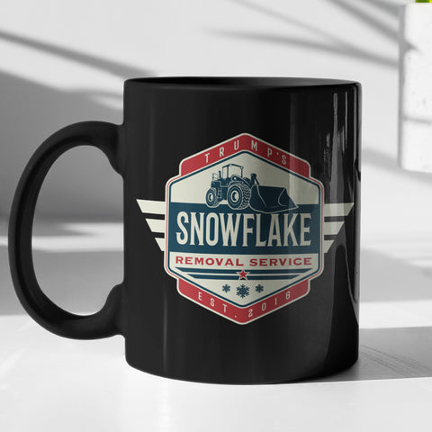 Image of Snowflake Black Coffee Mug 11oz