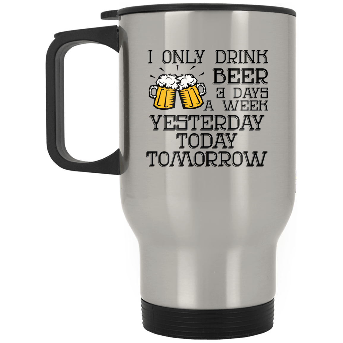 XP8400S Silver Stainless Travel Mug Drinkware CustomCat Silver One Size 