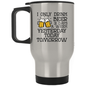 XP8400S Silver Stainless Travel Mug Drinkware CustomCat Silver One Size 