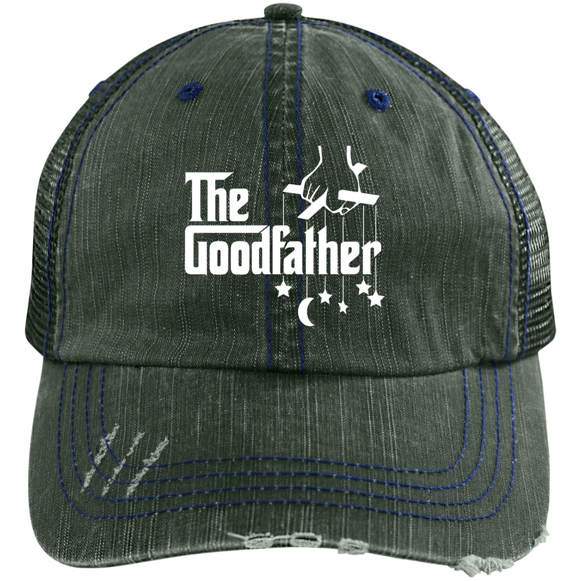 the-goodfather-ondark 6990 Distressed Unstructured Trucker Cap