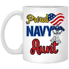 Proud Navy Aunt 11 oz. White Mug