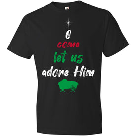 O Come Let Us Adore Him 990B Anvil Youth Lightweight T-Shirt 4.5 oz