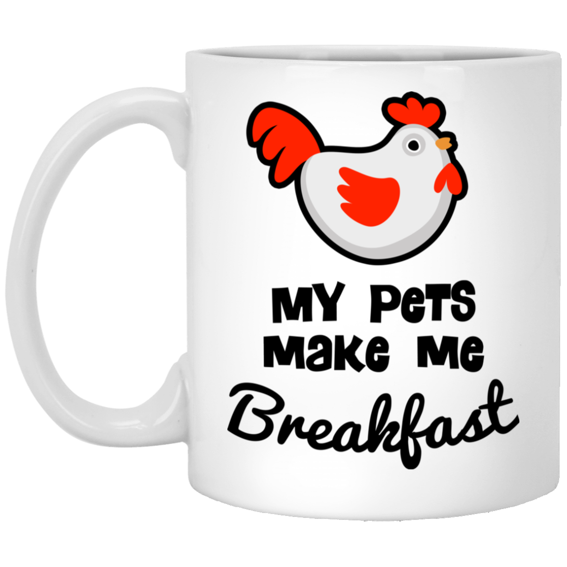 My pets make me Breakfast 11 oz. White Mug