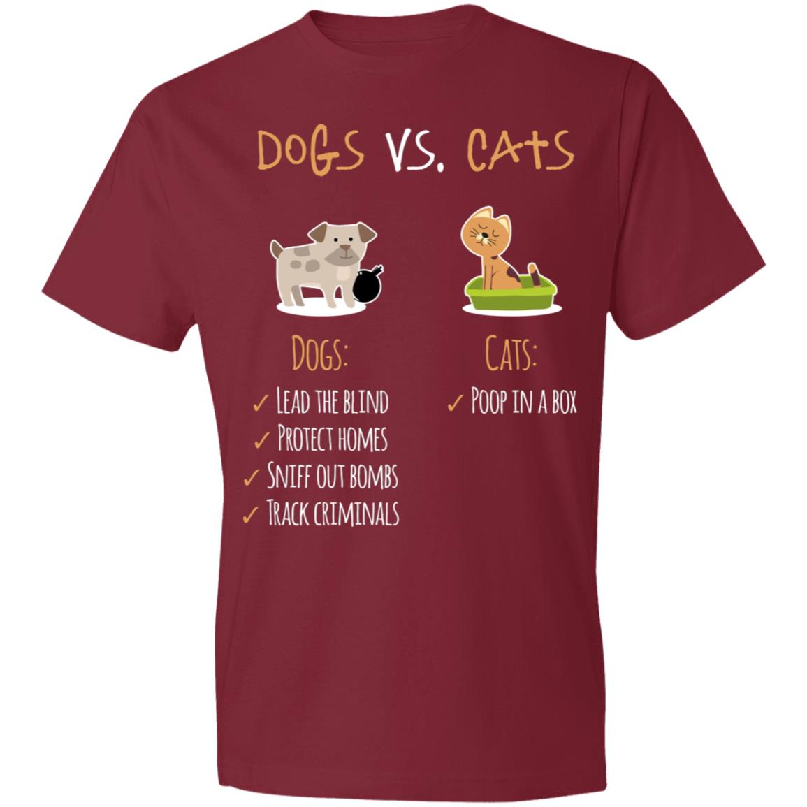 Dogs vs Cats 980 Anvil Lightweight T-Shirt 4.5 oz