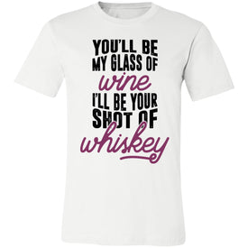 3001C Bella + Canvas Unisex Jersey Short-Sleeve T-Shirt Wine and Whiskey
