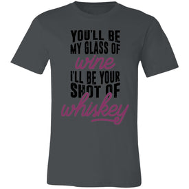 3001C Bella + Canvas Unisex Jersey Short-Sleeve T-Shirt Wine and Whiskey