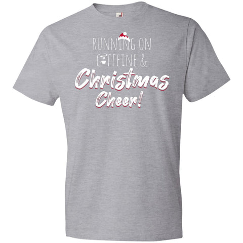 Image of Running On Caffeine and Christmas Cheer 990B Anvil Youth Lightweight T-Shirt 4.5 oz
