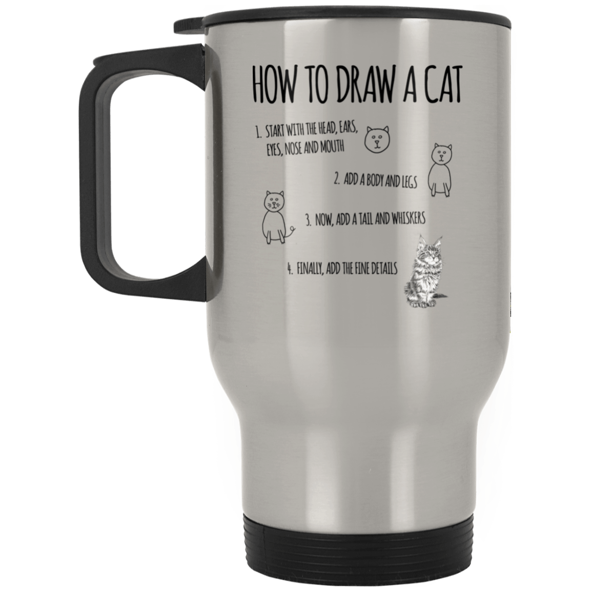 XP8400S Silver Stainless Travel Mug Drinkware CustomCat Silver One Size 