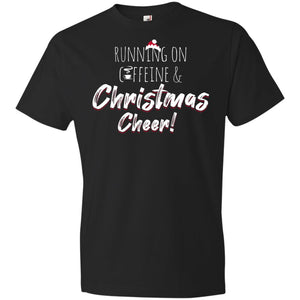 Running On Caffeine and Christmas Cheer 990B Anvil Youth Lightweight T-Shirt 4.5 oz