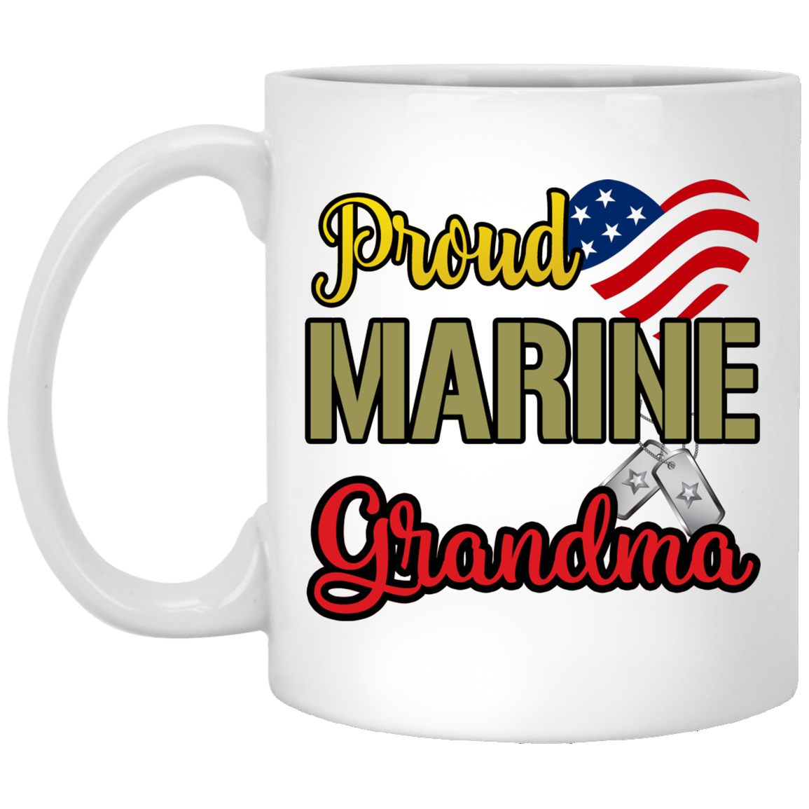 Proud Marine Grandma 11 oz. White Mug