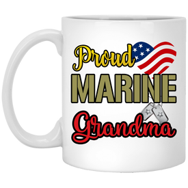 Proud Marine Grandma 11 oz. White Mug