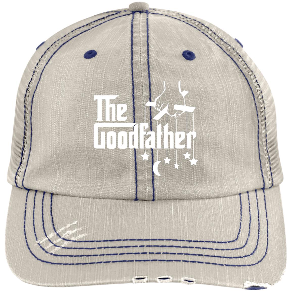 the-goodfather-ondark 6990 Distressed Unstructured Trucker Cap