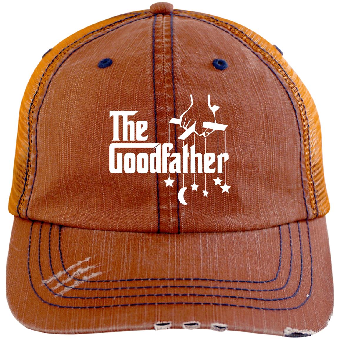 the-goodfather-ondark 6990 Distressed Unstructured Trucker Cap