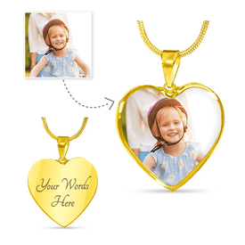 Personalized Heart Pendant with Necklace - Upload Your Own Photo.