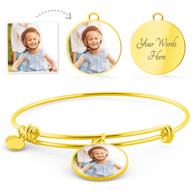 Personalized Pendant with Bracelet - Upload Your Own Photo.