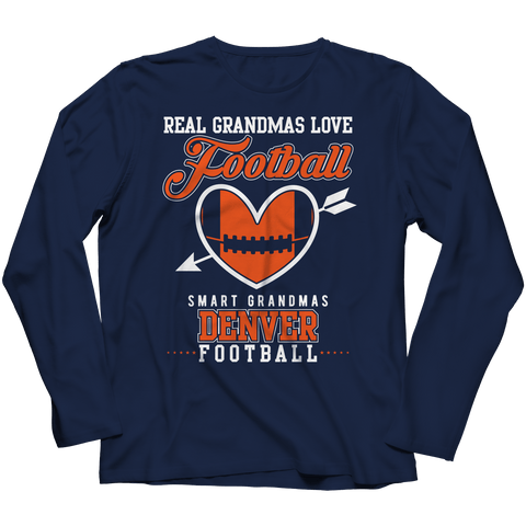 Image of Limited Edition - Real Grandmas Love Football- Denver Unisex Shirt slingly Long Sleeve Navy S