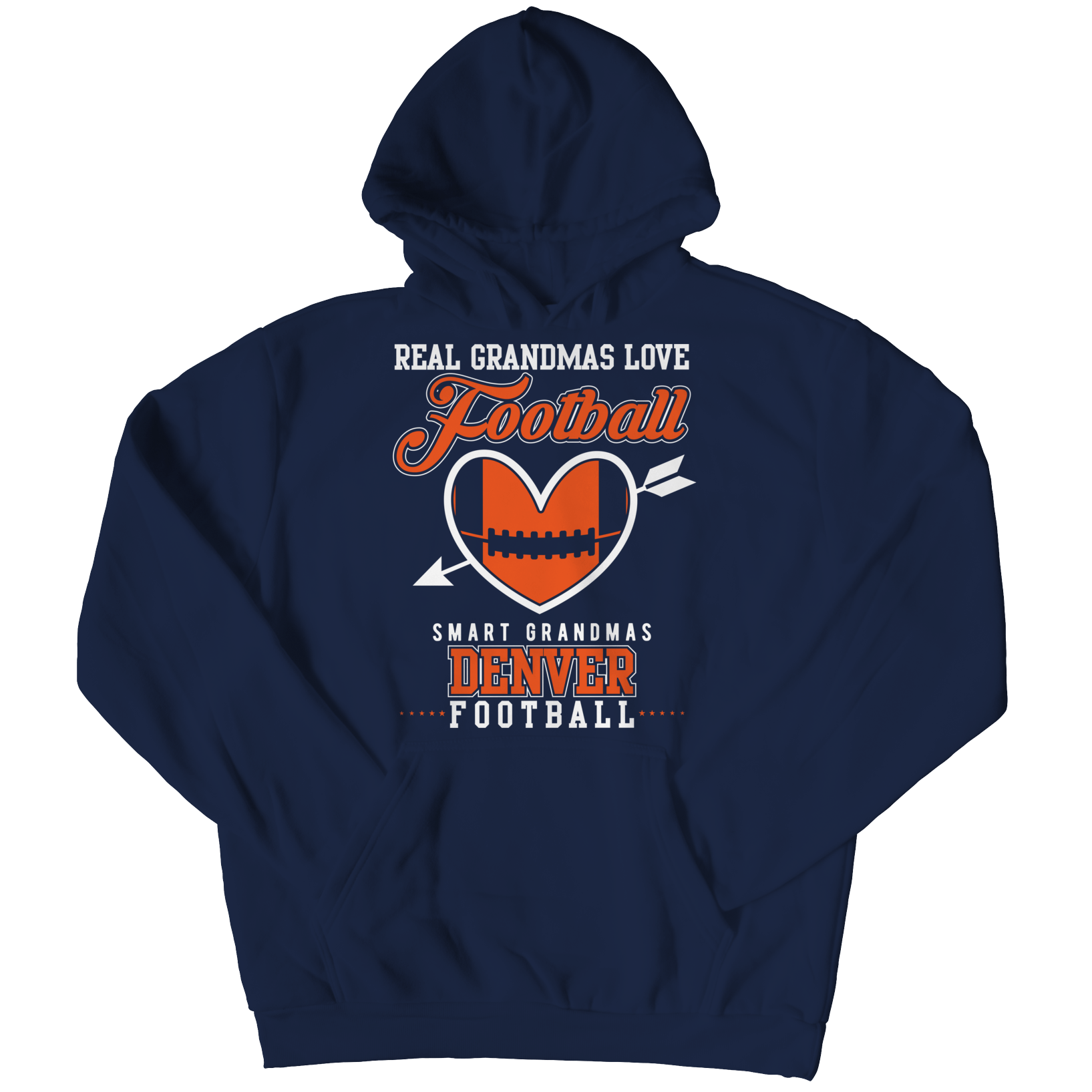 Limited Edition - Real Grandmas Love Football- Denver Unisex Shirt slingly Hoodie Navy S