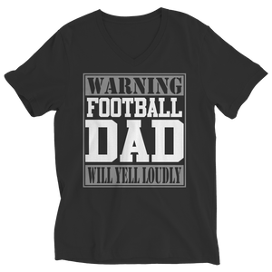 Limited Edition - Warning Football Dad will Yell Loudly Unisex Shirt slingly Ladies V-Neck Black S