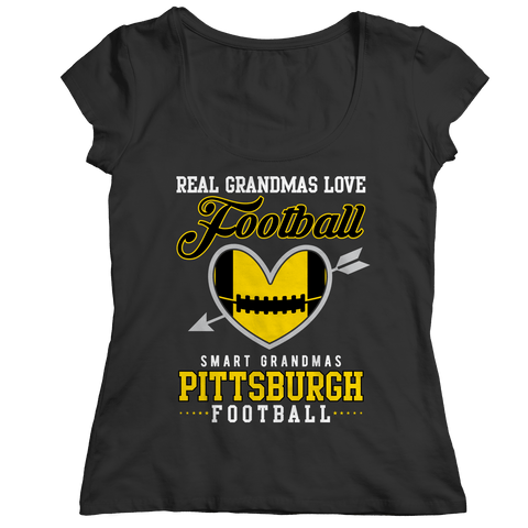 Image of Limited Edition - Real Grandmas Loves Football- Pittsburg- Black Unisex Shirt slingly Ladies Classic Shirt Black S