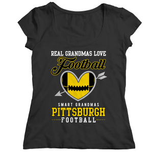 Limited Edition - Real Grandmas Loves Football- Pittsburg- Black Unisex Shirt slingly Ladies Classic Shirt Black S