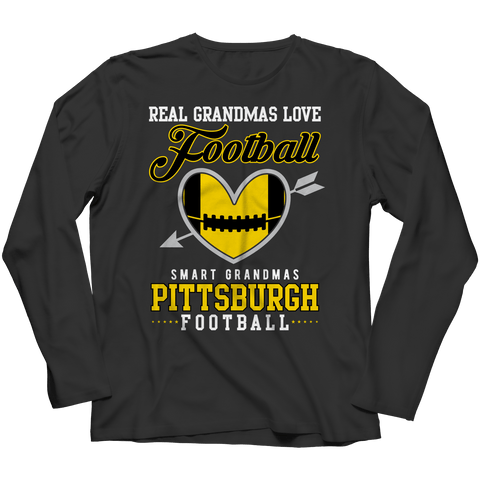 Image of Limited Edition - Real Grandmas Loves Football- Pittsburg- Black Unisex Shirt slingly Long Sleeve Black S