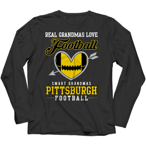 Limited Edition - Real Grandmas Loves Football- Pittsburg- Black Unisex Shirt slingly Long Sleeve Black S