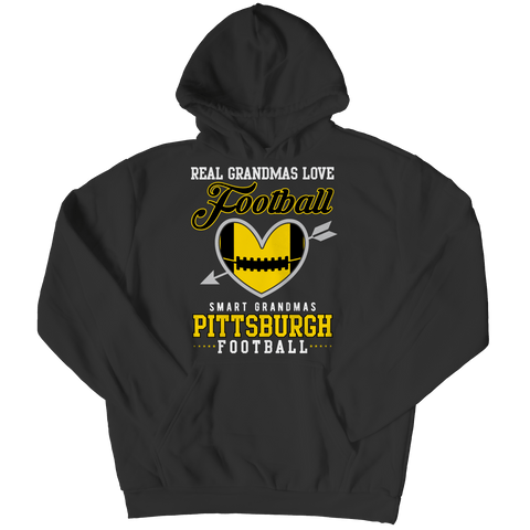 Image of Limited Edition - Real Grandmas Loves Football- Pittsburg- Black Unisex Shirt slingly Hoodie Black S