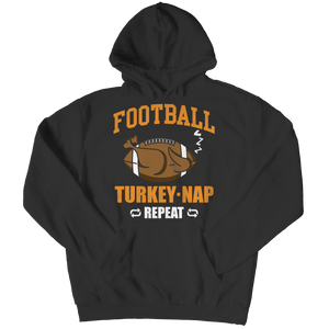 Limited Edition -Football Turkey Nap Repeat Unisex Shirt slingly Hoodie Black S