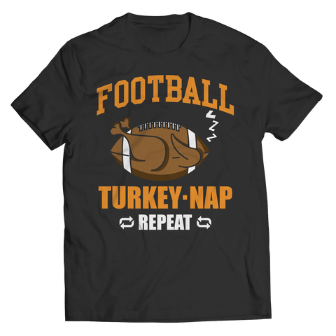 Image of Limited Edition -Football Turkey Nap Repeat Unisex Shirt slingly Unisex Shirt Black S