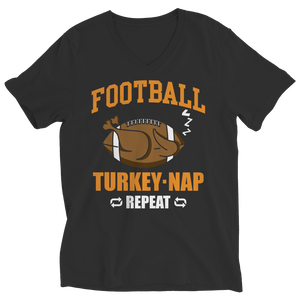 Limited Edition -Football Turkey Nap Repeat Unisex Shirt slingly Ladies V-Neck Black S
