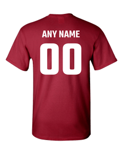 Adult Unisex T-Shirt Personalize Name and Number Sports Team Adult Unisex T-Shirt PrintTech S Crimson 