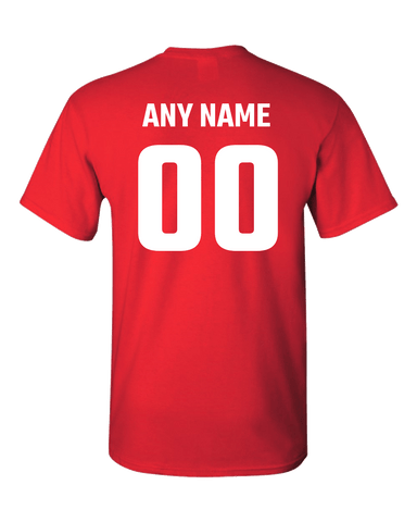 Adult Unisex T-Shirt Personalize Name and Number Sports Team Adult Unisex T-Shirt PrintTech S True Red 